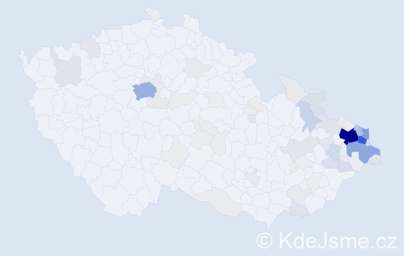 Příjmení: 'Bystroň', počet výskytů 403 v celé ČR
