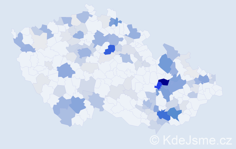 Příjmení: 'Tyl', počet výskytů 482 v celé ČR