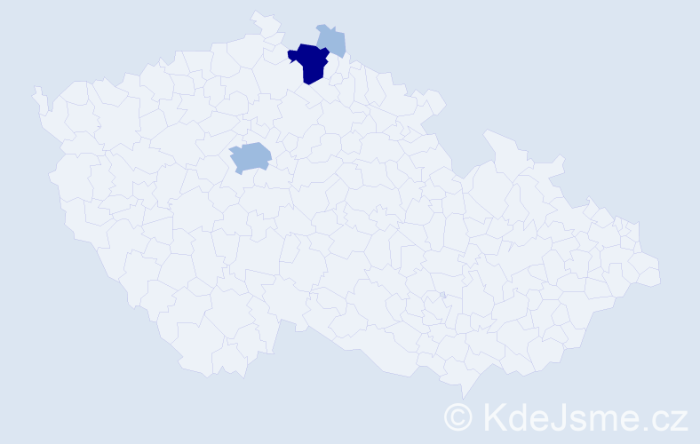 Příjmení: 'Vychtera', počet výskytů 6 v celé ČR