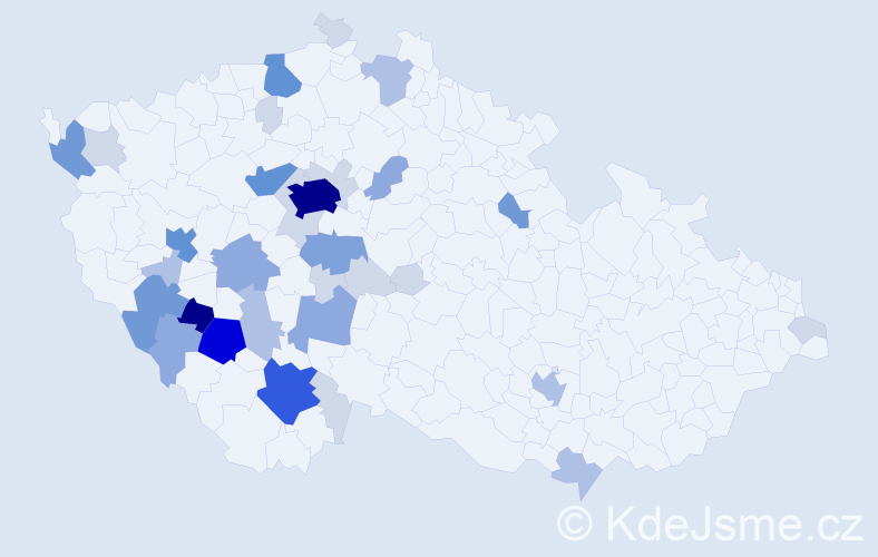 Příjmení: 'Chalušová', počet výskytů 121 v celé ČR