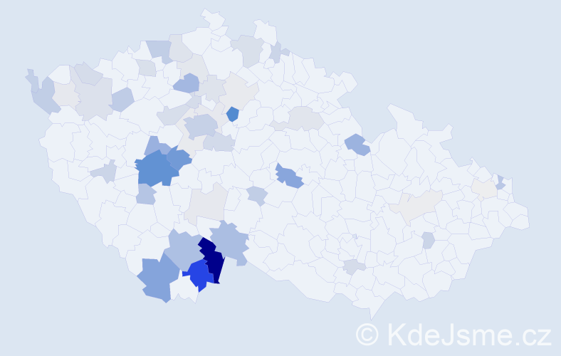 Příjmení: 'Kalát', počet výskytů 160 v celé ČR
