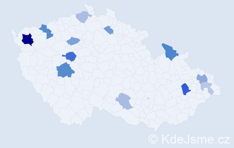 Příjmení: 'Bedeč', počet výskytů 28 v celé ČR