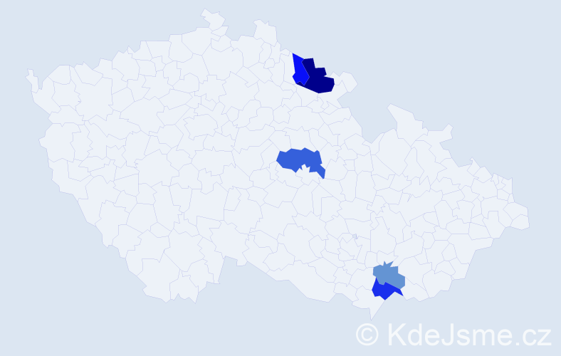 Příjmení: 'Pruska', počet výskytů 9 v celé ČR