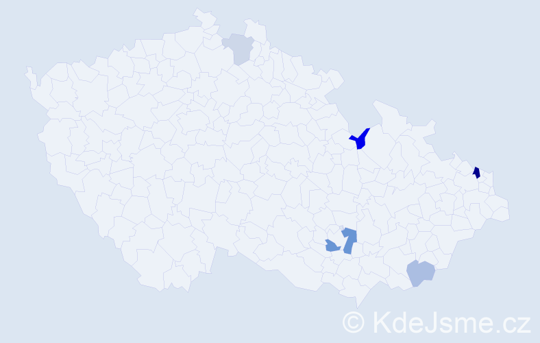 Příjmení: 'Zadubanová', počet výskytů 10 v celé ČR