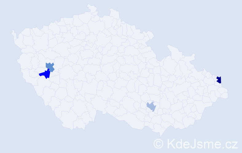 Příjmení: 'Skutek', počet výskytů 10 v celé ČR