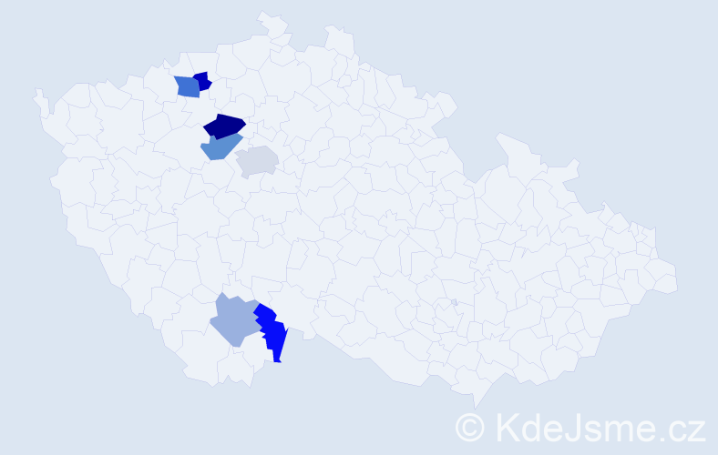 Příjmení: 'Enická', počet výskytů 11 v celé ČR
