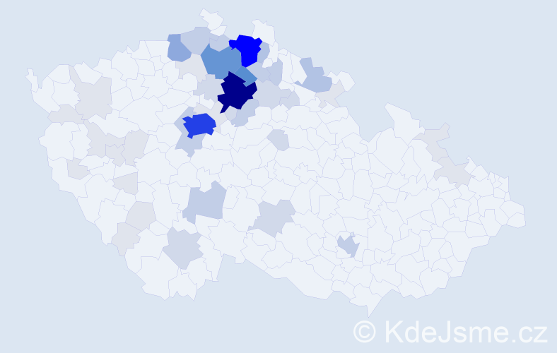Příjmení: 'Prskavec', počet výskytů 170 v celé ČR