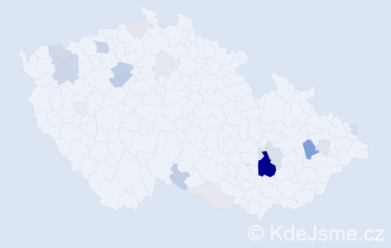 Příjmení: 'Harakal', počet výskytů 56 v celé ČR