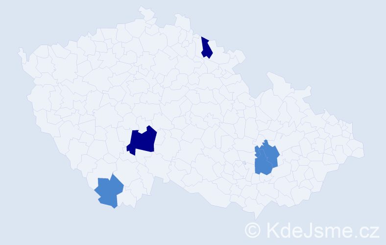 Příjmení: 'Vyhlidal', počet výskytů 9 v celé ČR