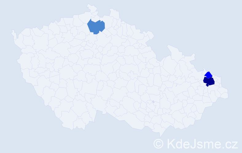 Příjmení: 'Bachroníková', počet výskytů 6 v celé ČR