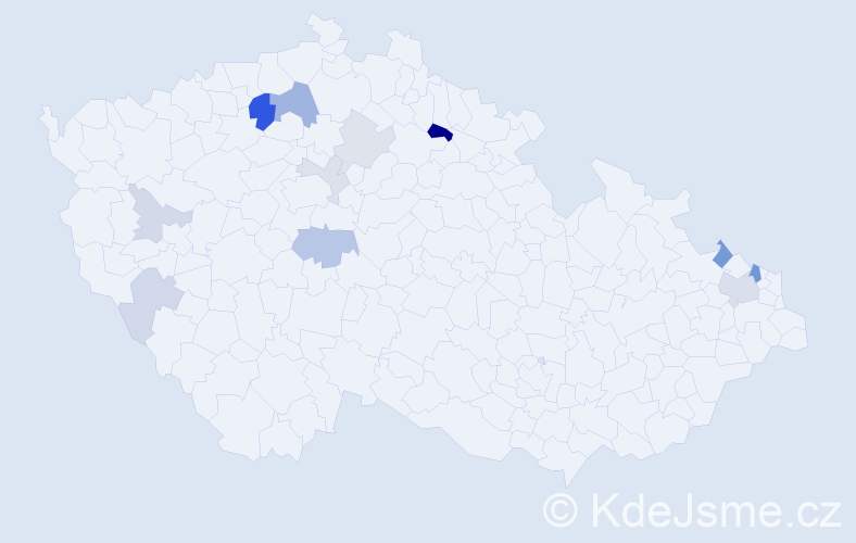 Příjmení: 'Kohan', počet výskytů 26 v celé ČR