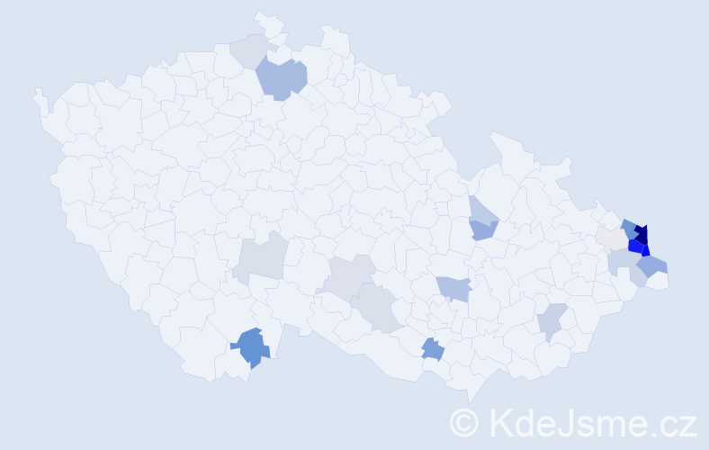 Příjmení: 'Smigová', počet výskytů 73 v celé ČR