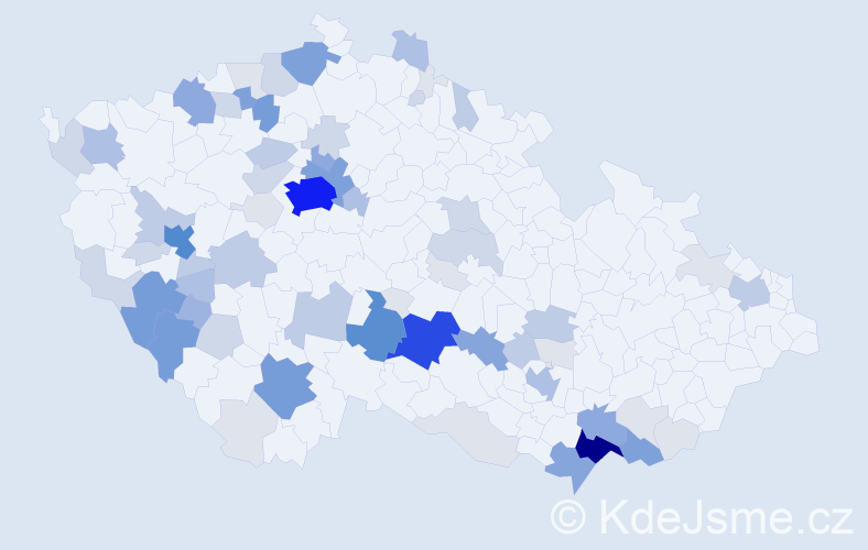 Příjmení: 'Běloch', počet výskytů 283 v celé ČR