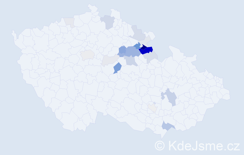 Příjmení: 'Rind', počet výskytů 65 v celé ČR