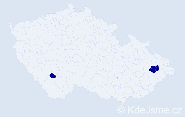 Příjmení: 'Pištecká', počet výskytů 3 v celé ČR