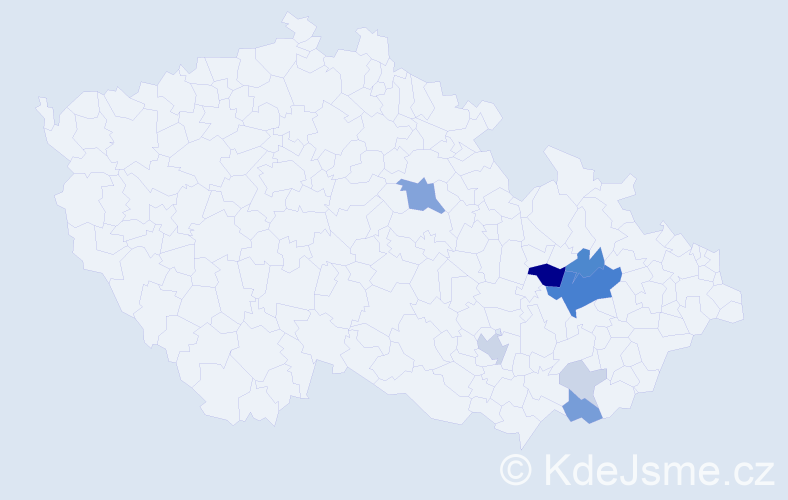 Příjmení: 'Vyvozil', počet výskytů 26 v celé ČR