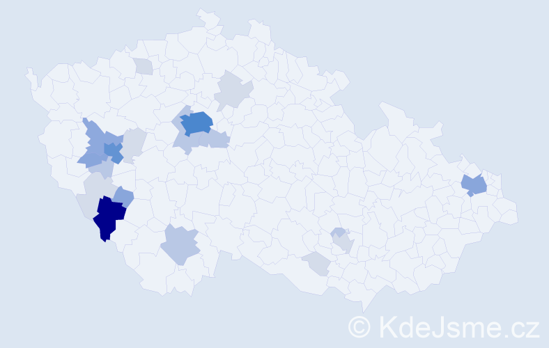 Příjmení: 'Trš', počet výskytů 65 v celé ČR
