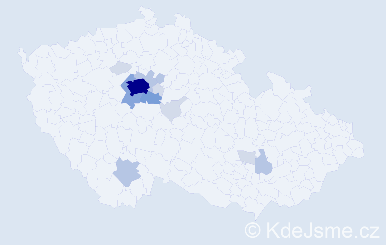 Příjmení: 'Toulec', počet výskytů 38 v celé ČR