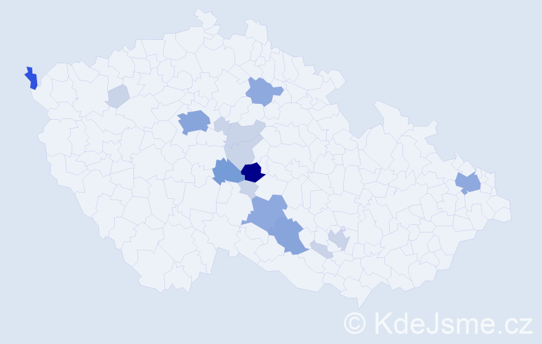 Příjmení: 'Kalhotka', počet výskytů 44 v celé ČR