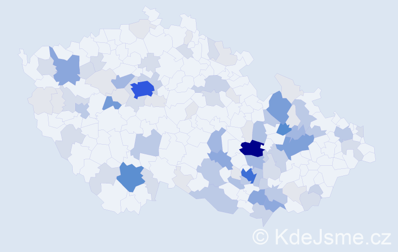 Příjmení: 'Kobylková', počet výskytů 318 v celé ČR