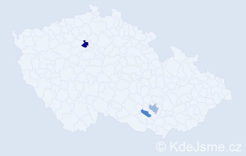 Příjmení: 'Hrabanová', počet výskytů 7 v celé ČR