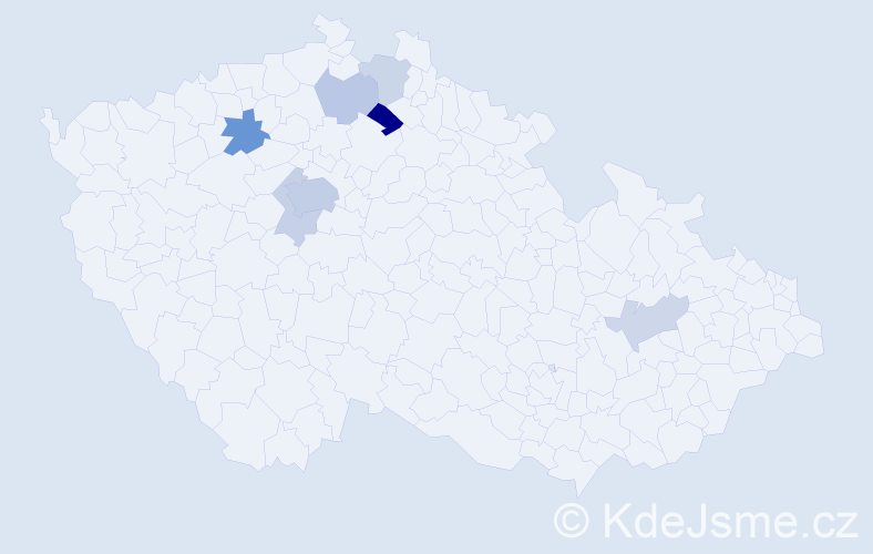 Příjmení: 'Kramerius', počet výskytů 16 v celé ČR