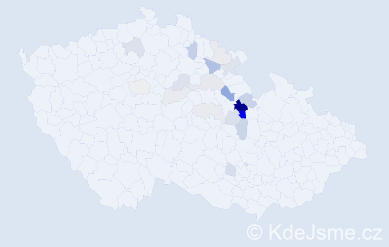 Příjmení: 'Jebousková', počet výskytů 64 v celé ČR