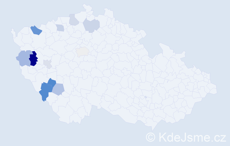 Příjmení: 'Černega', počet výskytů 15 v celé ČR