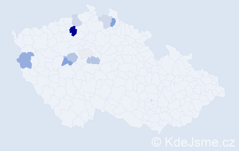 Příjmení: 'Šleprová', počet výskytů 13 v celé ČR