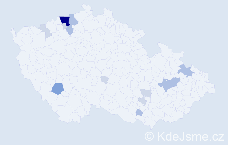Příjmení: 'Illeš', počet výskytů 34 v celé ČR