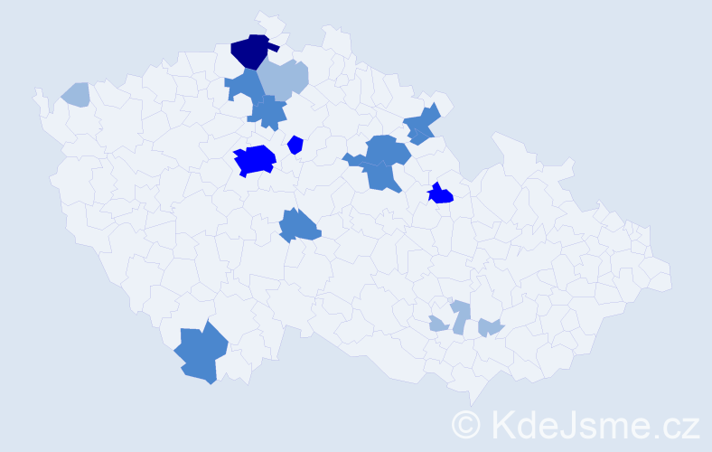 Příjmení: 'Bédi', počet výskytů 33 v celé ČR