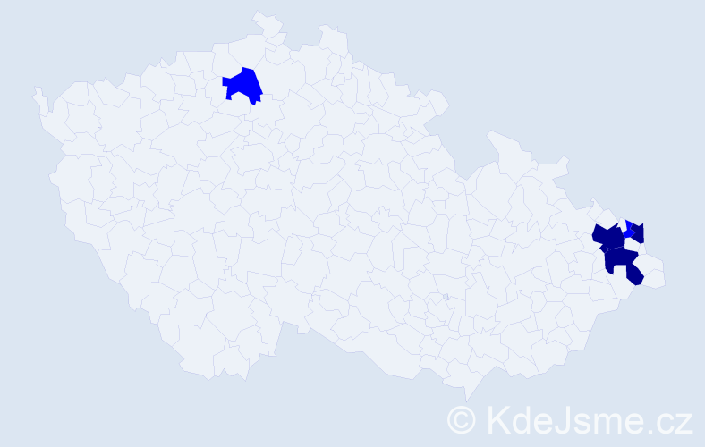Příjmení: 'Kleberc', počet výskytů 8 v celé ČR
