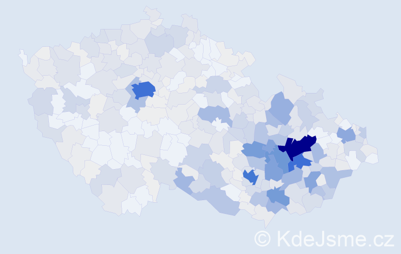 Příjmení: 'Koutná', počet výskytů 2039 v celé ČR