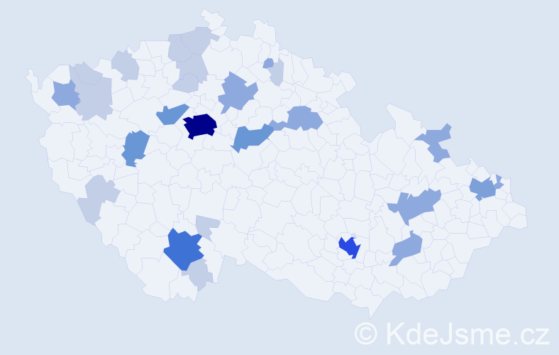 Příjmení: 'Peer', počet výskytů 66 v celé ČR