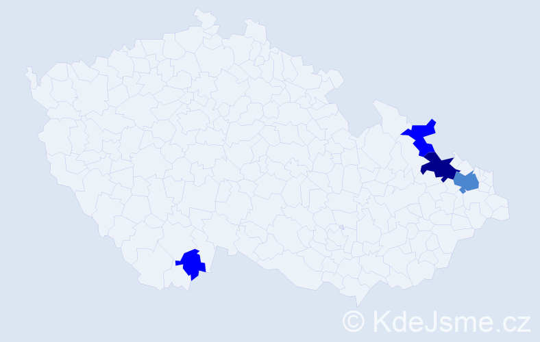 Příjmení: 'Martinus', počet výskytů 8 v celé ČR
