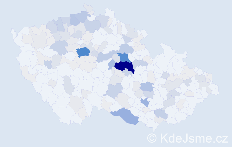 Příjmení: 'Medunová', počet výskytů 616 v celé ČR