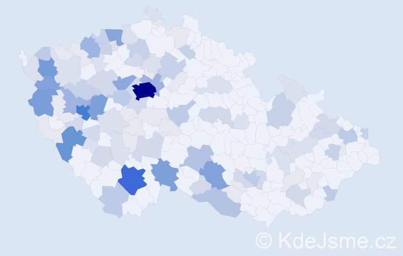 Příjmení: 'Mertlová', počet výskytů 420 v celé ČR