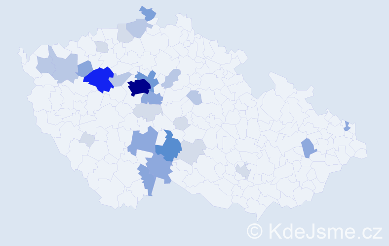 Příjmení: 'Vomastek', počet výskytů 92 v celé ČR