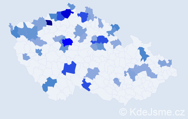 Příjmení: 'Sidor', počet výskytů 123 v celé ČR