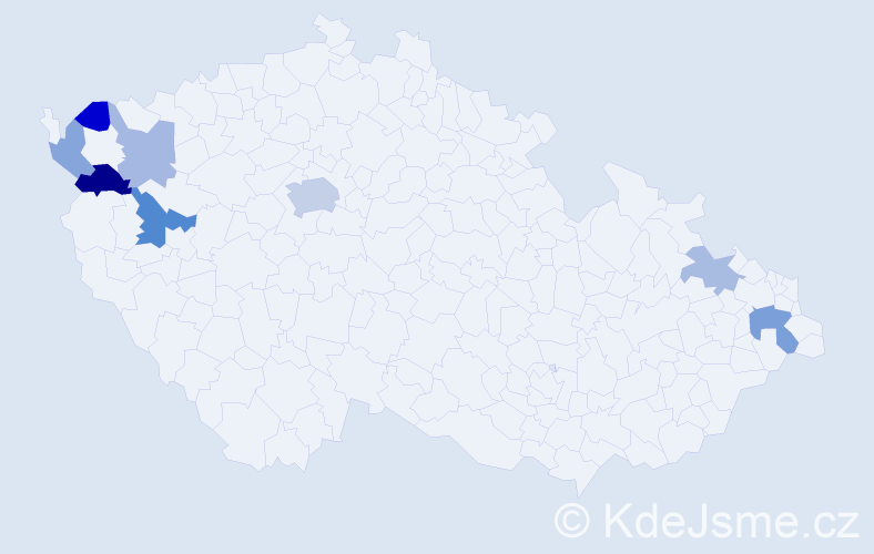 Příjmení: 'Meistrová', počet výskytů 15 v celé ČR