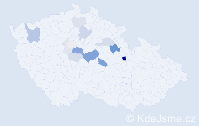 Příjmení: 'Voclová', počet výskytů 36 v celé ČR