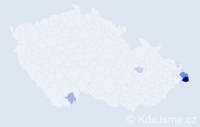 Příjmení: 'Czepiec', počet výskytů 57 v celé ČR