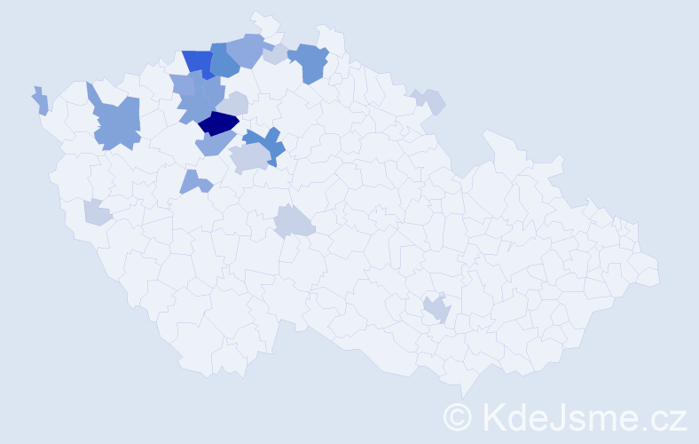 Příjmení: 'Vochomůrka', počet výskytů 62 v celé ČR