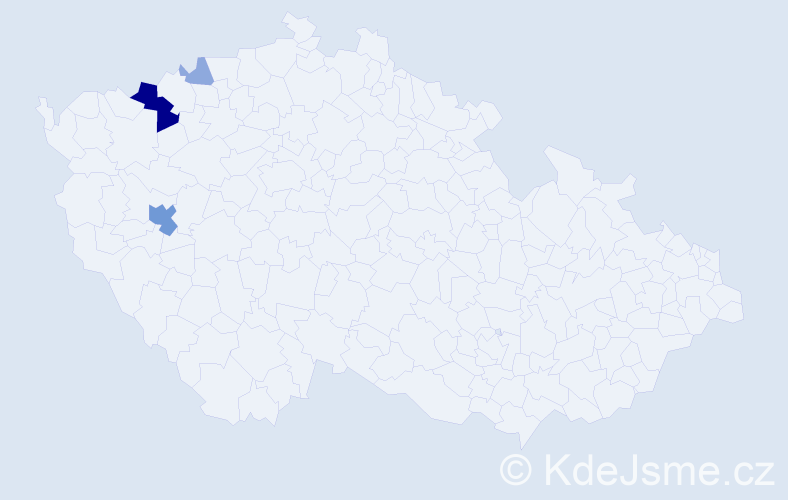 Příjmení: 'Mesmerová', počet výskytů 9 v celé ČR