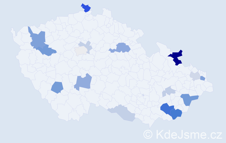 Příjmení: 'Kusendová', počet výskytů 42 v celé ČR