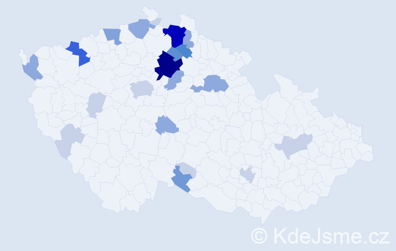 Příjmení: 'Nezdara', počet výskytů 69 v celé ČR