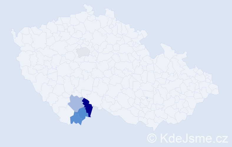 Příjmení: 'Robaušová', počet výskytů 9 v celé ČR