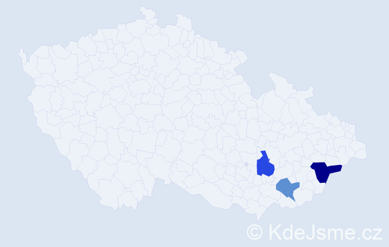 Příjmení: 'Kollandová', počet výskytů 4 v celé ČR