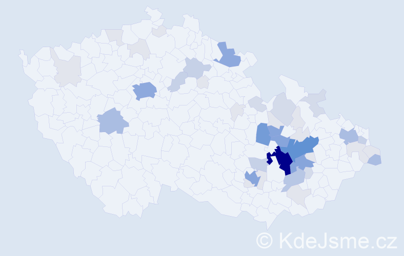 Příjmení: 'Vymlátilová', počet výskytů 159 v celé ČR