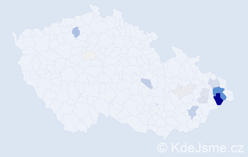 Příjmení: 'Cvičková', počet výskytů 48 v celé ČR